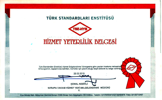 TSE HİZMET YETERLİLİK BELGESİ
